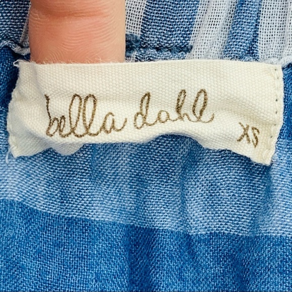 Bella Dahl Off Shoulder Button Front Pinstripe Marina Wash - Picture 3 of 10